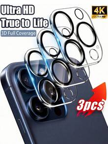 3片装相机镜头保护膜 | 兼容苹果设备，高透光率不影响图像质量，防刮防指纹，确保清晰拍摄。兼容 17/15 Pro/15 Pro Max/16 Pro/16 Pro Max/17 Pro/17 Pro Max以及所有11/12/13/14/15/16系列机型。 - 無色 - 查看 32