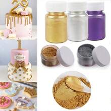 Bột vàng 10g, thích hợp dùng cho bánh mousse, kẹo dẻo, bánh macaron, làm bánh sô cô la, trang trí bánh sinh nhật hoặc đám cưới, bột ngọc trai tự làm, trang trí bánh, kim tuyến nến. - Nhiều màu - Xem 3