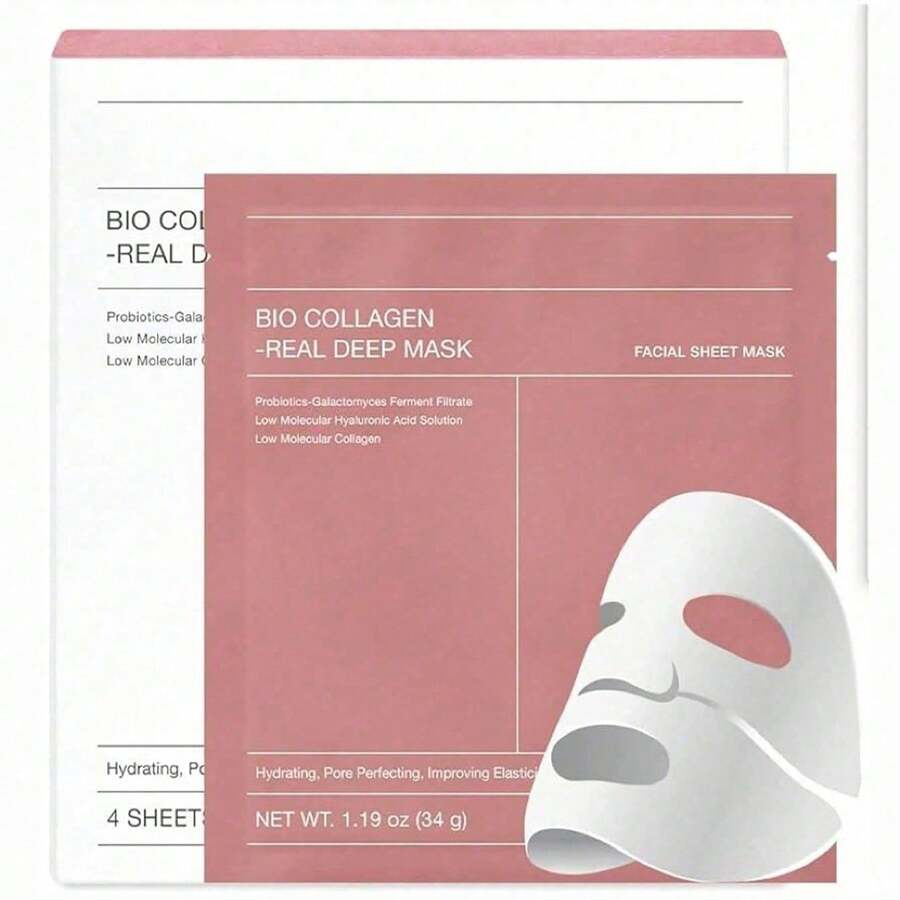 3pcs Collagen Face Mask, Bioactive Collagen Deep Overnight Face Mask, Women Skincare, Deep Hydration & Pore Minimizing Mask