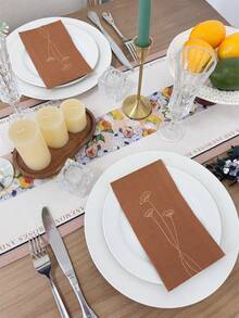 16pcs Metallic Leaf Pattern Disposable Napkin - Brown - View 6