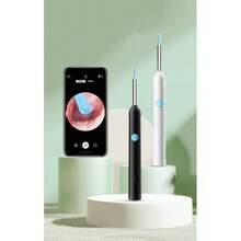 Otoscopio Digital Recargable Y38 con Pantalla HD de 3.5", Cámara de 1080P y 9 Piezas de Accesorios (Color Negro o Blanco) - Incluye Funda de Almacenamiento y Manual - Ideal para Higiene y Cuidado Auditivo en el Hogar - Negro - Ver 1