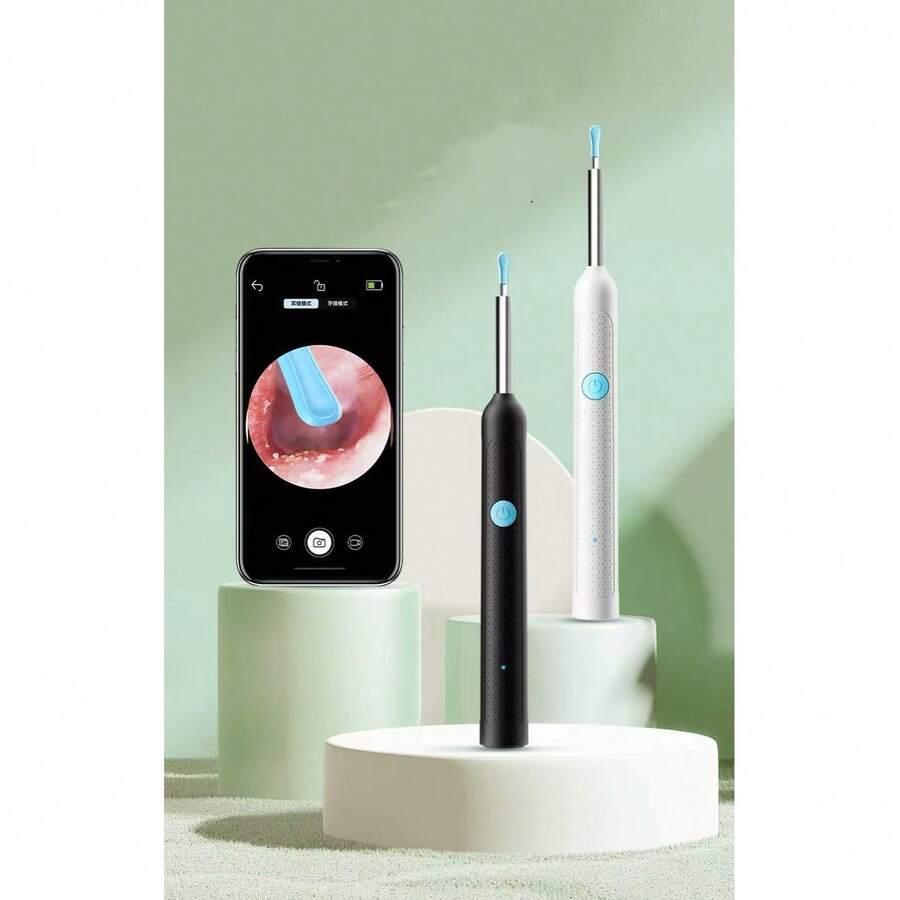 Otoscopio Digital Recargable Y38 con Pantalla HD de 3.5", Cámara de 1080P y 9 Piezas de Accesorios (Color Negro o Blanco) - Incluye Funda de Almacenamiento y Manual - Ideal para Higiene y Cuidado Auditivo en el Hogar - Negro - Ver 1