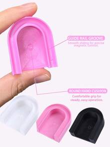 Bộ dụng cụ định hướng sơn móng tay gel từ tính hình chữ U UF-01 màu hồng + CY-01, miếng đệm hỗ trợ cố định móng tay hình mắt mèo, thích hợp cho người mới bắt đầu tự làm móng tay từ tính. - Nhiều màu - Xem 5