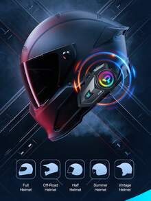 Headset Helm Motor P30, Baterai Besar, Nirkabel 6.0, Port Pengisian Daya Tipe-C, Mendukung Panggilan Dua Arah/Pemutaran Musik, Kompatibel dengan Semua Helm Motor, Headset Interkom Nirkabel 300m - P30 - View 10