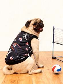 LUCKIE LABO Bộ 2 áo vest in hình quả bóng cổ điển mùa giải GAME DAY, phù hợp cho chó Chihuahua và các giống chó nhỏ khác, lớp lót thoáng khí giúp giảm rụng lông, áo vest thể thao trong nhà/ngoài trời cho mèo và chó. - Nhiều màu - Xem 3