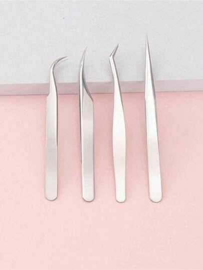 1pc Stainless Steel Precision Eyelash Tweezers, Professional Eyelash Extension Tool With High Precision Design, Portable, Efficient And Practical Beauty Tool, Eyelash, Makeup Tool, Eye Tool, Travel Essential, Gift, Affordable, Tweezers, Eyelash Extension