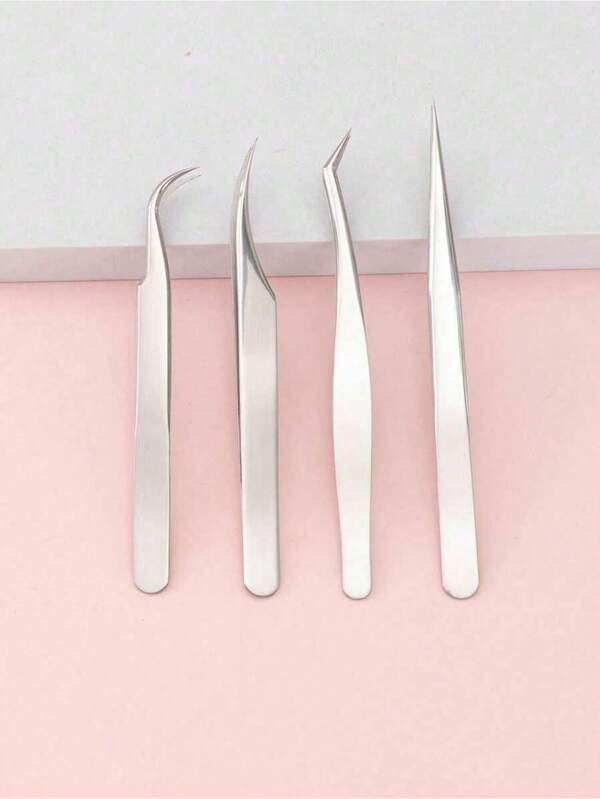 1pc Stainless Steel Precision Eyelash Tweezers, Professional Eyelash Extension Tool With High Precision Design, Portable, Efficient And Practical Beauty Tool, Eyelash, Makeup Tool, Eye Tool, Travel Essential, Gift, Affordable, Tweezers, Eyelash Extension