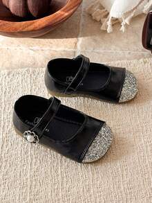 Girls Princess Shoes, Toddler Girls Versatile Fashion Leather Shoes, Spring/Summer Girls Shoes With Hook And Loop, Children Shoes - Black - View 4