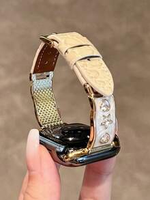 米色 金扣[鑲鑽鱷魚紋]