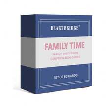 HEART BRIDGE 1pc Family Time Conversation Card Game, Tabletop Game, Ice Breaker Warm Party Entertainment Interactive Tool, Halloween/Christmas/Thanksgiving Gift, Suitable For Family Game Night | 50 Cards | - Dusty Blue - View 11