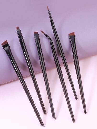 New 6 Pieces/Set Eyebrow Contour Brush Eyebrow Eyeliner Brush Portable Small Angle Eyebrow Brush Female Makeup Tool
