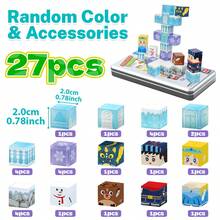 27块磁性积木，独角兽彩虹花园STEM玩具，酷炫儿童玩具，男孩/女孩玩具，圣诞礼物，万圣节派对礼物，返校礼物，带金属盒 - 彩色 - 查看 19