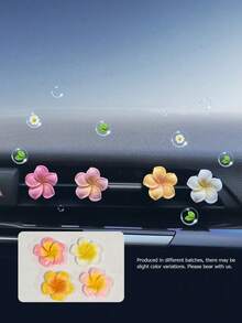 4 piezas Difusor de aromas con forma de flor para rejilla de ventilación del coche, ambientador de coche con fragancia floral fresca, (Incluye 4 almohadillas con fragancia de jazmín) - Multicolor - Ver 7