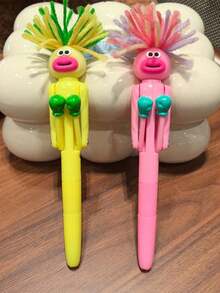 1pc Cute Cartoon Stress Relief Pen, Interactive Squeeze Ball Pen, Suitable For Students, Writing And Learning - Decompression Punching Pen - View 4