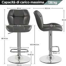Barstools - אפור כהה - עור - ראה 3