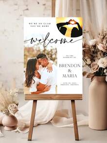 Customizable Wedding/Party Welcome Sign, Customizable With Photo, Text, Name/Date, Suitable For Pre-Wedding Party, Wedding, Birthday, Anniversary And Other Occasions, Printable Poster ,Bachelorette Party Favors, Wedding Merch, Personalized Gift - Multicolor 01 - View 7