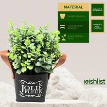 Metal Cachepot With Artificial Plant, Elegant Decorative Arrangement For Living Room, Table, Or Office. - 1 單位 - 查看 2