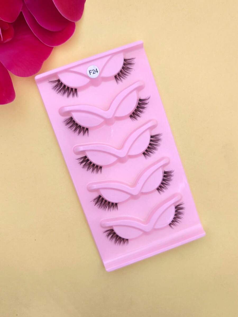 5 Pairs Of Dense 3D Cross Style Long False Eyelashes, Various New Models Eye Enhancers T-542-5-2 - F24 - 查看 1