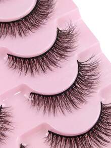 7 Pairs Soft Natural Lashes Crossed Faux Mink Eyelash Wispy Fluffy Curly Cat Eye False Eyelashes Natural Look Faux Mink Lashes Makeup Tool Lashes Strip Lashes,Lashes,Eyelashes,Fake Lashes - Natural Lashes - View 4