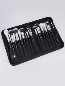 25 Professional Makeup Brushes Set Foundation Powder Concealer Eye Shadow Mixed Blush Highlights Natural Synthetic Hair Brushes, With Storage Bag. - Multicolor - View 7