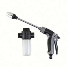 Multi-Functional High-Pressure Spray Gun, Foam Nozzle For Car Wash & Garden Watering, Long Handle Ergonomic Design - Standard Water Gun (with Foam Bottle) - View 11