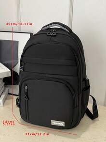 Mochila para mujer de estilo coreano, versátil y sencilla, mochila escolar casual - Negro - Ver 5