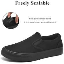 ARCHSUPPORT Low Top Slip On Casual Canvas Shoes For Women,Women's Casual Corduroy Loafers, Lightweight Walking Sneakers For Daily Wear,Comfortable Lightweight Classic Fashion Sneakers Popular 2026,Black Outdoor Shoes, Zapatillas Casual De Lona De Moda Para Hombre Y Mujer - màu đen - Xem 4