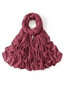 1 chiếc khăn trùm đầu bằng vải viscose màu trơn, thời trang, thoáng khí, nhẹ, đường viền may khóa đôi, khăn dành cho nữ, phù hợp cho mọi mùa để phối với váy. - Nhiều màu - Xem 31