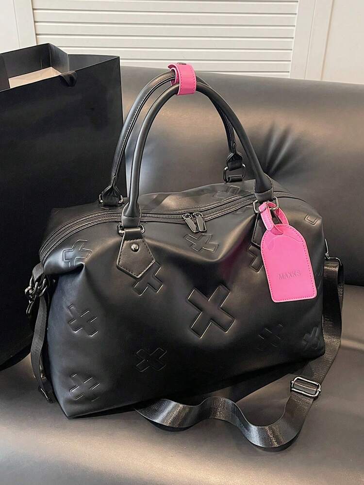 Nova Bolsa Grande de Moda Simples e de Grande Capacidade, Bolsa de Viagem, Bolsa de Ombro Casual Multiuso de Cor Sólida, Elegante Bolsa Transversal da Moda, Adequada para Esportes e Fitness, Viagens de Curta Distância, Negócios, Escola, Essenciais de Viagem, Férias, Bagagem, Bolsa de Viagem Feminina - Multicolorido - Visão 9