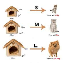 Cozy Indoor Cat Bed, Cat House/Tent With Removable Cushion, Soft And Warm Pet Bed, Fluffy Bear Nest For Cats, Kittens And Small Dogs (Brown) - S - 查看 6