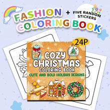 GDTME 1 Piece Christmas Themed Coloring Book, 24 Pages Upgraded To 120g Pearl Paper, Includes Cute Illustrations, Suitable For Adult Relaxation, Ideal Gift For Birthday, Party, Thanksgiving, Halloween And Christmas, 7.9*7.9 Inches, Also A Great Gift For Back To School And Mother's Day - Comfortable and Bold Christmas Design - View 10