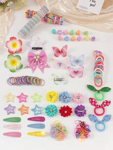 Set Aksesori Rambut Anak Perempuan Berwarna-warni 833pcs, Termasuk Jepit Rambut Bunga Daisy, Mutiara, Pita, Bintang, Tetesan Air, Ikat Rambut Telinga Kelinci, Jepit Rambut Bunga Kain, Cocok Untuk Berbagai Gaya Rambut, Penggunaan Sehari-hari Dan Pesta - MultiWarna - View 8