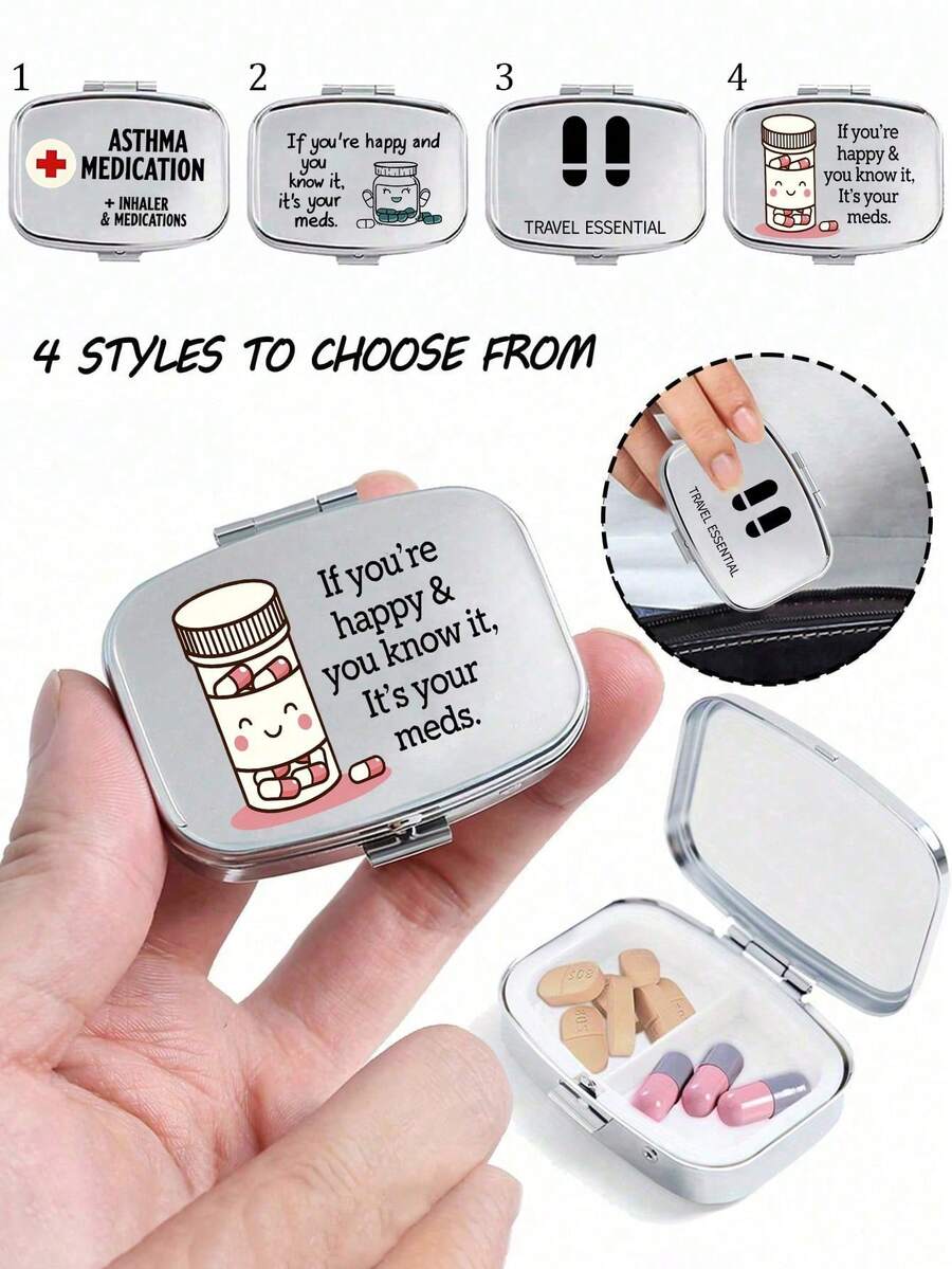 Kotak Obat Motif Pil, Kotak Obat Motif Huruf Pil, Kompartemen Penyimpanan Obat Portabel, Kotak Penyimpanan Logam Mini, Kotak Perhiasan dan Obat Portabel, Hadiah Kreatif yang Dipersonalisasi, Motif Dasi Kupu-kupu, Topi Perawat, Motif Botol Obat, Cocok untuk Perjalanan, Aktivitas Luar Ruangan, Tas, Saku, Dapat Digunakan untuk Hadiah Pernikahan, Hadiah dan Dekorasi Resepsi, Kotak Penyimpanan Perjalanan Dekoratif Unik, Hadiah Hari Ibu, Hadiah untuk Teman, Hadiah untuk Perawat - MultiWarna - View 1