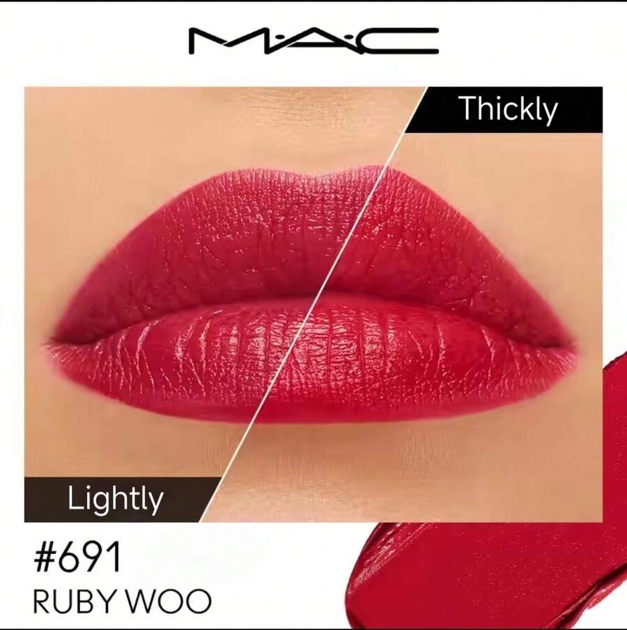 MAC M.A.CXIMAL SILKY MATTE LIPSTICK「100% Authentic | Official Quality」「100% Authentic | Official Quality」「Vibrant Pigment | 12H Long-Lasting」「Perfect For Parties & Festivals」「Waterproof & Smudge-Proof」「Flattering For All Complexions」 - 691 Ruby Woo - View 1