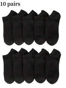 6 pares de calcetines casuales blancos de tobillo (poliéster) - Blanco - Ver 7