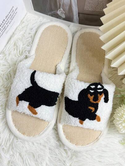 New Breathable Linen Slippers, Cute Puppy Design, Non-Slip Indoor Slippers, Unique Unisex Slippers For Spring/Summer/All Seasons