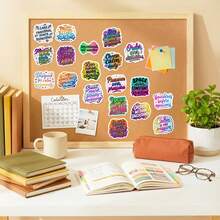 Aesthetic Mindful Mottos Sticker Collection - Vibrant Handwritten & Typographic "Not Reactive, Intentional" Decals For Water Bottle, Planner & Personal Stationery - Multicolor - View 11