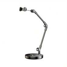 1 pieza Soporte ajustable de metal para teléfono/tableta, adecuado para escritorio - Negro - Ver 7