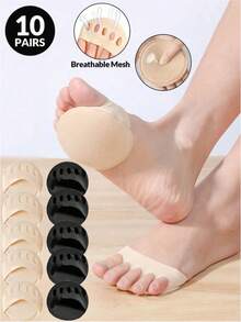 10/4/2/1 Pairs Front Foot Pads, Pain-Relieving Sweat-Absorbing Invisible Toe Socks - Multicolor - View 1