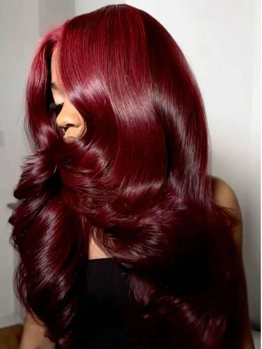 Uveous 34 Inch 99J Burgundy Lace Front Wigs Human Hair 13x4 HD Transparent Body Wave Lace Front Wigs Human Hair Pre Plucked 99j Burgundy Red Wine Human Hair Wigs For Women - S99J - Xem 1