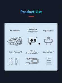 Casco de motocicleta Y30 con auriculares inalámbricos y función de intercomunicador. Rango de intercomunicación: 10 metros. Comunicación intercomunicador frontal-trasero. Tecnología de cancelación de ruido inteligente. Calidad de audio de alta fidelidad. Equipado con dos tipos de micrófono distintos. Compatible con todos. - Año 30 - Ver 11