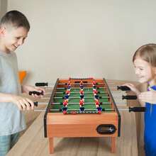 COSTWAY Wooden Table Football Set With Footballs For Adults And Kids, Natural - Apricot - View 4