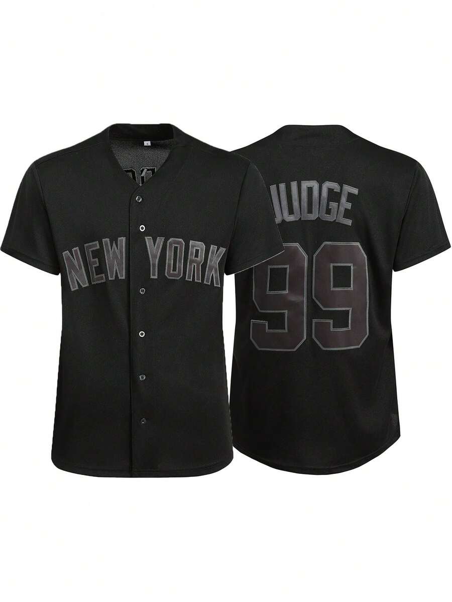 Áo khoác bóng chày thêu số 99, áo thun thể thao nam thường ngày và áo thun tập luyện. - màu đen - Xem 1