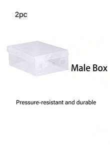 10个装可折叠透明塑料鞋盒 - 防水、防尘、可堆叠塑料鞋盒，透明鞋盒，鞋子收纳盒，适用于运动鞋、高跟鞋、衣物及其他物品 - 可折叠加厚收纳盒，适用于衣柜、公寓、小空间、宿舍、卧室 - 白色 - 查看 21