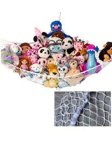 2pcs Plush Animal Hanging Hammock | Corner Hanging Storage Rack, Plush Animal Storage Net | Made Of High-Quality Fishing Net, Can Hold 12 Lbs, Cute Room, Bedroom And Home Decor - Multicolor - View 7