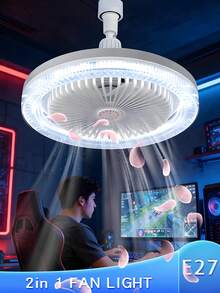 10.23-Inch LED Fan Light, 5 Blades, 360° Flexible Rotation, With Remote Control And Aroma Function, Comes With Fragrance, Upgraded Crystal Cover, Adjustable Color Temperature, Brightness, Wind Speed, Timer Function, Suitable For Bedroom, Living Room, Study, Store And Other Spaces - Crystal Five-leaf Fan Lamp - View 2