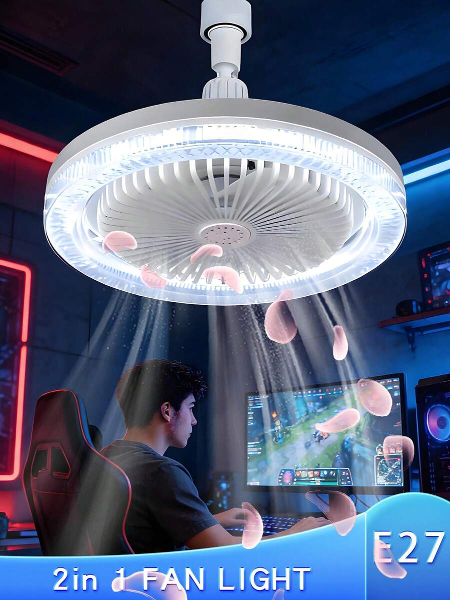 10.23-Inch LED Fan Light, 5 Blades, 360° Flexible Rotation, With Remote Control And Aroma Function, Comes With Fragrance, Upgraded Crystal Cover, Adjustable Color Temperature, Brightness, Wind Speed, Timer Function, Suitable For Bedroom, Living Room, Study, Store And Other Spaces