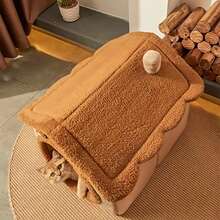 Cozy Indoor Cat Bed, Cat House/Tent With Removable Cushion, Soft And Warm Pet Bed, Fluffy Bear Nest For Cats, Kittens And Small Dogs (Brown) - L - 查看 5