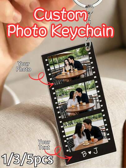 1/3/5Pcs Customized Photo Keychain, Personalized Photo Pendant, Unique Souvenir, Customized Photo Keychain, Gift For Friends, Family, Birthday, Easter, Valentine's Day, Personalized Gift, Couples Gift, Suitable For Home, Office, Car Keys, Valentine's Day Gift For Him, Boyfriend Gift, Personalized Accessory, Backpack Pendant