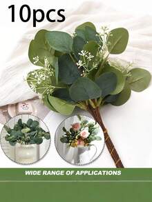 5/10 lá bạch đàn có quả giả trang trí, thích hợp cho nhà cửa, phòng khách, phòng ngủ, sân vườn, đám cưới, giỏ hoa, cửa hàng. - màu xanh lá - Xem 7